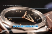 Panerai Radiomir 3 Days Acciaio P.3000 Auto Steel Case with Black Dial and Brown Leather Strap - 1:1 Origianl (ZF)