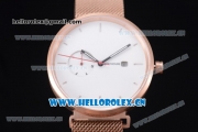 Greyhours Essential Miyota Quartz Rose Gold Case/Bracelet with White Dial and Stick Markers