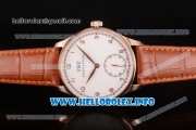 IWC Portuguese Asia 6497 Manual Winding Rose Gold Case with White Dial and Arbaic Numeral Markers