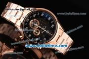 Tag Heuer Mikrograph Chrono Miyota OS10 Quartz Full Rose Gold with Black/Grey Dial and Arabic Numeral Markers