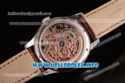 Patek Philippe Complicated Skeleton Asia Automatic Steel Case with Skeleton Dial and Brown Leather Strap (GF)