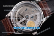 IWC Portuguese Tourbillon Asia ST25 Automatic Steel Case with Brown Dial Arabic Numeral Markers and Brown Leather Strap