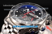 Omega Seamaster Diver 300M Chrono Miyota OS20 Quartz Steel Case/Bracelet with Black Dial and White Markers