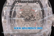 Richard Mille RM 56-01 Tourbillon Miyota 6T51 Manual Winding Sapphire Crystal Case with Skeleton Dial and Aerospace Nano Translucent Strap