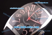 Franck Muller Casablanca Swiss ETA 2824 Automatic Steel Case with Black Dial and Numeral Markers - 1:1 Original