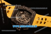 Richard Mille RM11-03 Swiss Valjoux 7750 Automatic Carbon Fiber Case Skeleton Dial With Arabic Numeral Markers Yellow Rubber Strap 1:1 Original(KV)
