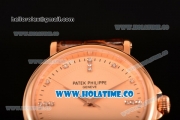 Patek Philippe Calatrava Miyota Quartz Rose Gold Case with Diamonds Markers and Rose Gold Dial