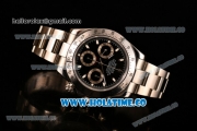 Rolex Daytona II Chrono Swiss Valjoux 7750 Automatic Full Steel with Black Dial and White Stick Markers (JF)
