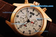 IWC Schaffhausen Pilot's Watch TOP GUN Quartz Movement Gold Case with White Dial