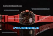 Richard Mille RM 11-02 Swiss Valjoux 7750 Automatic Carbon Fiber Case with Skeleton Dial and Red Rubber Strap - 1:1 Original