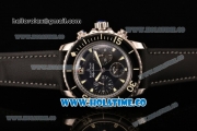 BlancPain Fifty Fathoms Chronograph Flyback Calibre F185 Swiss Valjoux 7750 Automatic Steel Case with Black Dial Stick Markers and Black Sail-Canvas Strap