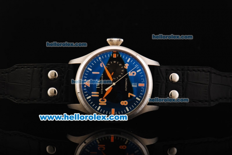 IWC Big Pilot Swiss Valjoux 7750 Automatic Movement Steel Case with Black Dial and Orange Markers-Limited Edition - Click Image to Close