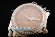 Tag Heuer Link 200 Meters Original Swiss Quartz Movement Full Steel with Brown Dial and Diamond Markers/Bezel-Lady Model