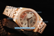 Rolex Datejust Oyster Perpetual Automatic Movement Full Rose Gold with Silvery Dial and Diamond Bezel