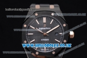 Audemars Piguet Royal Oak 36mm Asia ST16 Automatic PVD Case with Black Dial PVD Bezel and Black Rubber Strap (EF)