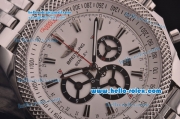 Breitling for Bentley Barnato Racing Chronograph Swiss Valjoux 7750 Automatic Steel Case/Strap with White Dial