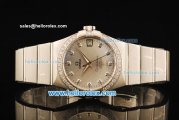 Omega Constellation Swiss ETA 2892 Automatic Movement Full Steel with Silver Dial and Diamond Markers/Bezel