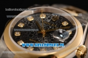 Rolex Datejust Yellow Gold Case 3135 Auto with Black Dial and Two Tone Bracelet - 1:1 Origianl (AAAF)