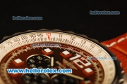 Breitling Chronospace Chronograph Quartz Steel Case and Brown Dial-Brwon Leather Strap