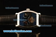 Vacheron Constantin Malte Swiss Tourbillon Manual Winding Steel Case with Black Dial and Black Leather Strap