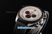 Breitling Chronomatic New Molel Swiss Valjoux 7750 Automatic Movement Black Bezel with White Dial and Green Stick Markers