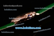 Cartier Ballon Bleu Swiss Quartz Rose Gold Case with Green Leather Strap Diamond Bezel and Green Dial