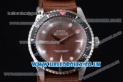 Rolex Milgauss Vintage Asia 2813 Automatic Steel Case with Brown Dial Brown Nylon Strap and Dot Markers