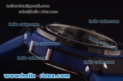 Hublot Big Bang Chronograph Quartz Movement PVD Case with Black Dial and Blue Rubber Strap