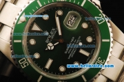 Rolex Submariner Automatic Movement ETA Coating Case with Green Ceramic Bezel and Steel Strap