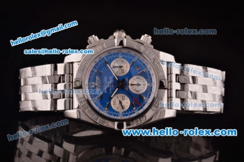 Breitling Chronomat B01 GMT Swiss Valjoux 7750 Automatic Steel Case/Strap with Blue Dial