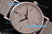 IWC Portofino Swiss ETA 2892 Automatic Steel Case with Silver Stick Markers and White Dial