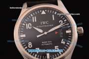 IWC Pilots Mark XVII Swiss ETA 2836 Automatic Steel Case with Black Dial and Black Leather Strap