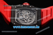 Richard Mille RM 11-03 Swiss Valjoux 7750 Automatic PVD Case with Skeleton Dial and Red Rubber Strap Arabic Numeral Markers