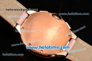 Cartier Ballon Bleu De Medium Chrono Miyota Quartz Rose Gold Case with Pink Dial and Roman Numeral Markers