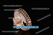 Rolex Datejust Swiss ETA 2671 Automatic Rose Gold Case with White Dial Diamonds Markers and Rose Gold Bracelet (BP)