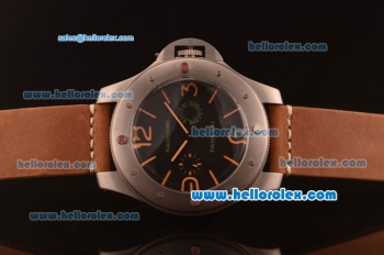 Panerai Radiomir Brevettato Swiss ETA 6497 Manual Winding Titanium Case with Black Dial and Brown Leather Strap-1:1 Original