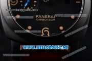 Panerai Luminor Marina 1950 Carbotech 3 Days Automatic PAM661 Asia ST25 Automatic PVD Case with Black Dial and Brown Leather Strap Dot/Arabic Numeral Markers