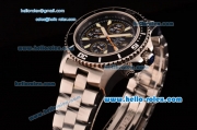 Breitling Superocean Chrono II Swiss Valjoux 7750-SHG Automatic Steel Case PVD Bezel with Steel Strap Black Dial Stick Markers-Orange Hands