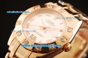 Rolex Datejust Swiss ETA 2836 Automatic Movement Full Rose Gold with White Dial and Roman Numerals