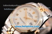 Rolex Datejust Swiss ETA 2836 Automatic 18K Yellow Gold/Steel Case with 18K Yellow Gold Bezel and Beige Dial (BP)