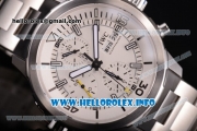 IWC Aquatimer Chrono Swiss Valjoux 7750 Automatic Full Steel with White Dial and Stick Markers