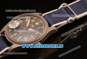 IWC Pilot's Watch Mark XVIII Miyota 9015 Automatic Steel Case Black Dial With Arabic Numeral Markers Brown Nylon Strap