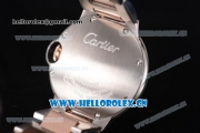 Cartier Ballon Bleu Medium Miyota OS2035 Quartz Two Tone Case/Bracelet with Roman Numeral Markers and White Dial