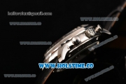 Glashutte Automatic Steel Case with Black Dial and Black Leather Strap