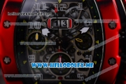 Richard Mille RM 11-03 Swiss Valjoux 7750 Automatic PVD Case with Skeleton Dial and Red Rubber Strap Red Bezel