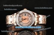 Rolex Day-Date Masterpieces Swiss ETA 2836 Automatic Rose Gold Case with Diamonds Bezel and Pink MOP Dial (BP)