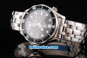 Omega Seamaster Professional Chronometer Swiss ETA 2824 Automatic Movement Black Dial with White Marker and SS Strap
