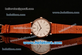 Patek Philippe Calatrava Miyota OS2035 Quartz Rose Gold Case with White Dial and Stick Markers