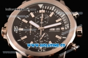 IWC Aquatimer Chronograph Miyota Quartz Steel Case with Black Dial and Stick Markers