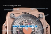 Hublot Masterpiece MP 08 Antikythera Sunmoon Asia 2813 Automatic Rose Gold Case Skeleton Dial and Orange Leather Strap